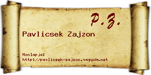 Pavlicsek Zajzon névjegykártya